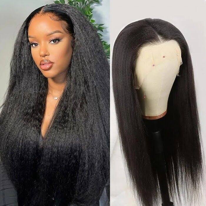 Stema 13x4 13x6 HD Lace Kinky Straight Big Frontal Wig Constructed By Bundles With Frontal